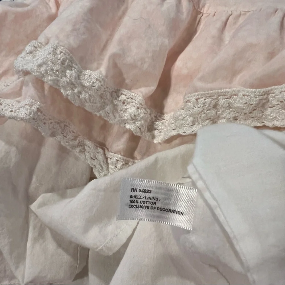 Baby Gap Pink Tiered Lace Dress 12-18M Smocked Spaghetti Straps